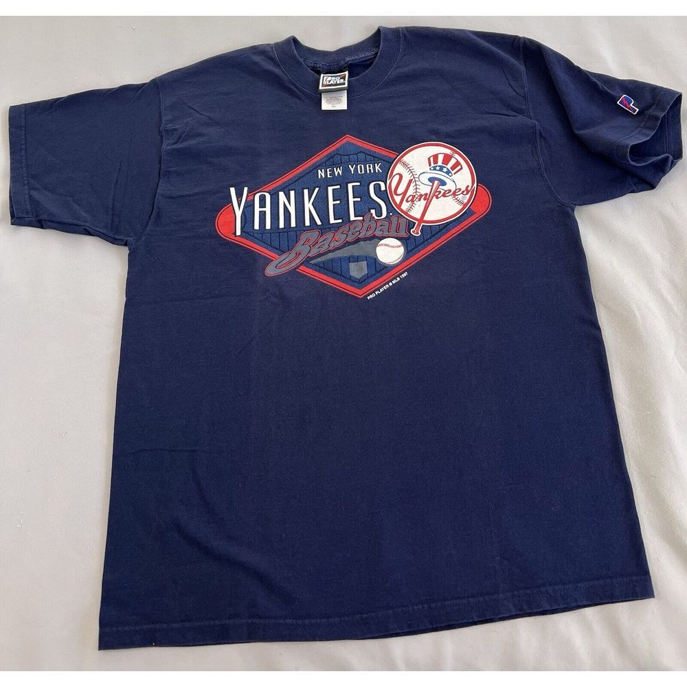 Vintage 1990s New York Yankees MLB Baseball Pro‎ Player Graphic T Shirt Men's L